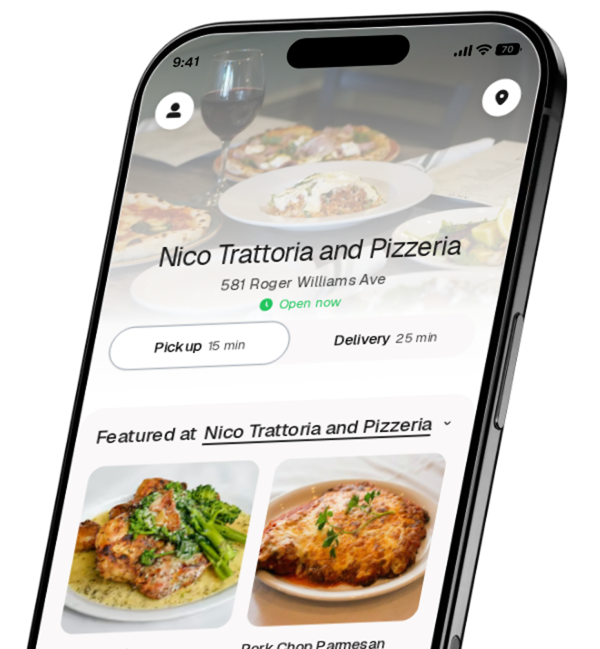 Nico Trattoria and Pizzeria app preview